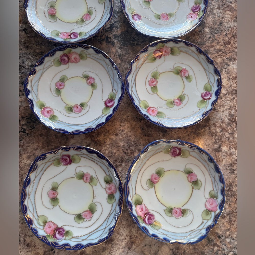 Vintage Hand-Painted Nippon Porcelain Dishes - Picture 3 of 10
